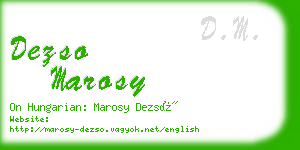 dezso marosy business card